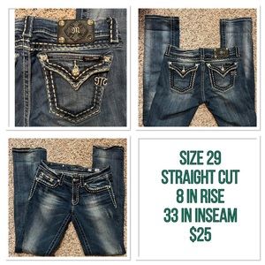 Size 29 Miss Me bootcut jeans